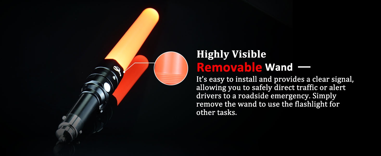 ACL-009B small traffic wand flashlight car cigarette lighter USB C rechargeable