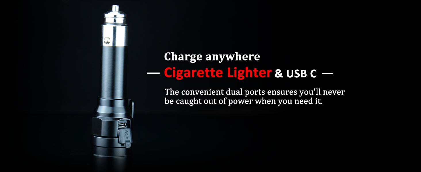 ACL-009B small traffic wand flashlight car cigarette lighter USB C rechargeable