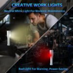 creative work lights with neutral white and red light options for maintenance, warning, power-saving