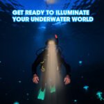 AULITE 030B rechargeable diving headlamp, IP68 waterproof heavy-duty LED torch for underwater use